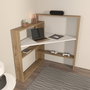 Hanah Home Kelly Mesa de Estudio Nogal y Blanco